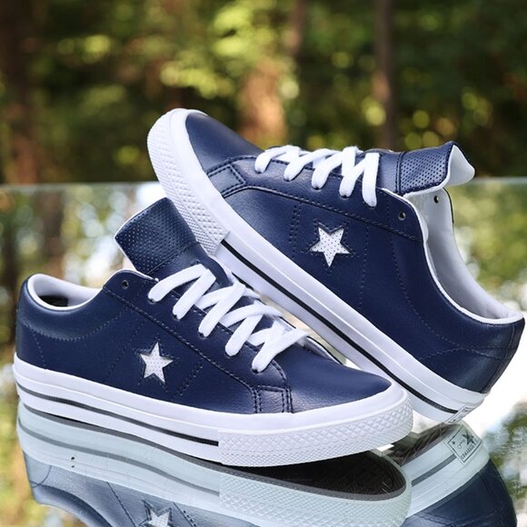 Converse One Star Perforated leather Blue - Picture 7 of 13
